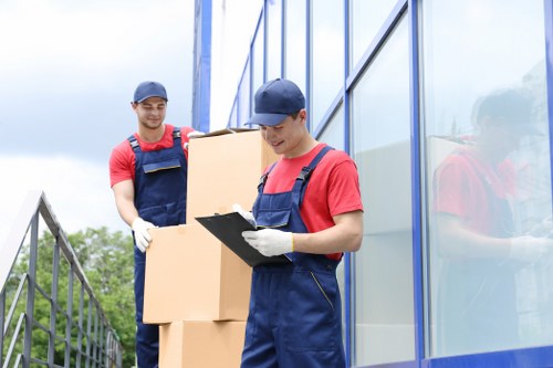 Commercial moving team planning a Docklands office relocation