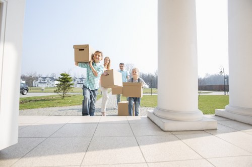 Unpacking boxes and setting up a new home in Docklands