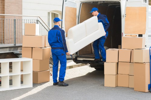 Same day removals van near Docklands apartment buildings