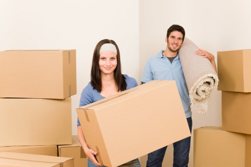 Furniture and household items ready for transport during a Docklands move
